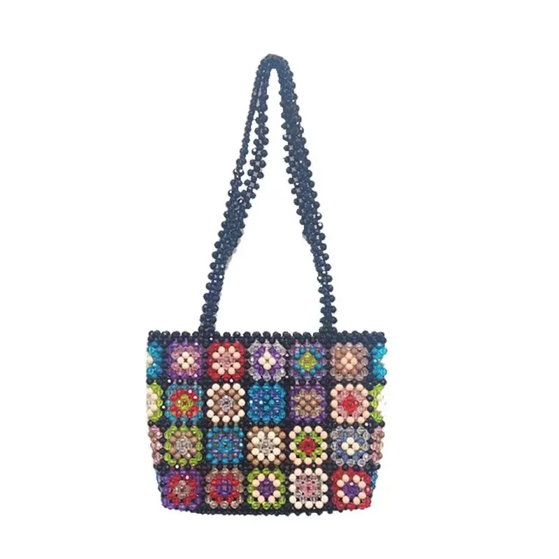 Piccola borsa di perline borsa a tracolla di design trasparente acrilico perle di cristallo scatola di perline di pietra Totes borsa da donna borsa