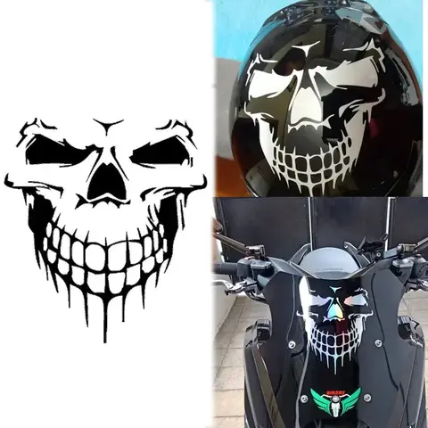Skull Car Decoration Laser Rainbow Decal, Decoration, Motorcycle Helmet, Motorcycle, Scooter Body, Windshield Accessories