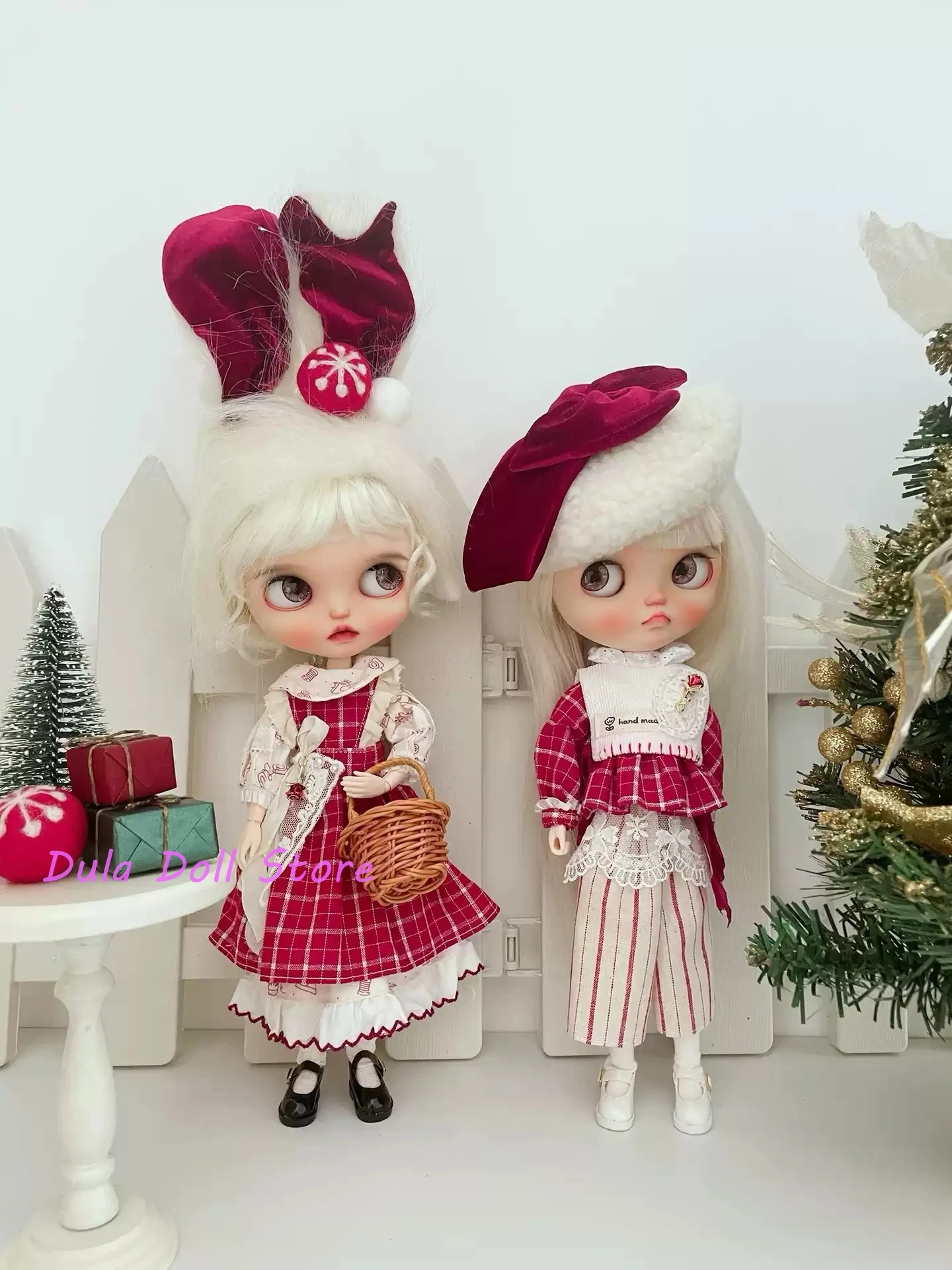 

Dula Doll Clothes Dress Red bunny and butterfly hat set Blythe ob24 ob22 Azone Licca ICY JerryB 1/6 Bjd Doll Accessories