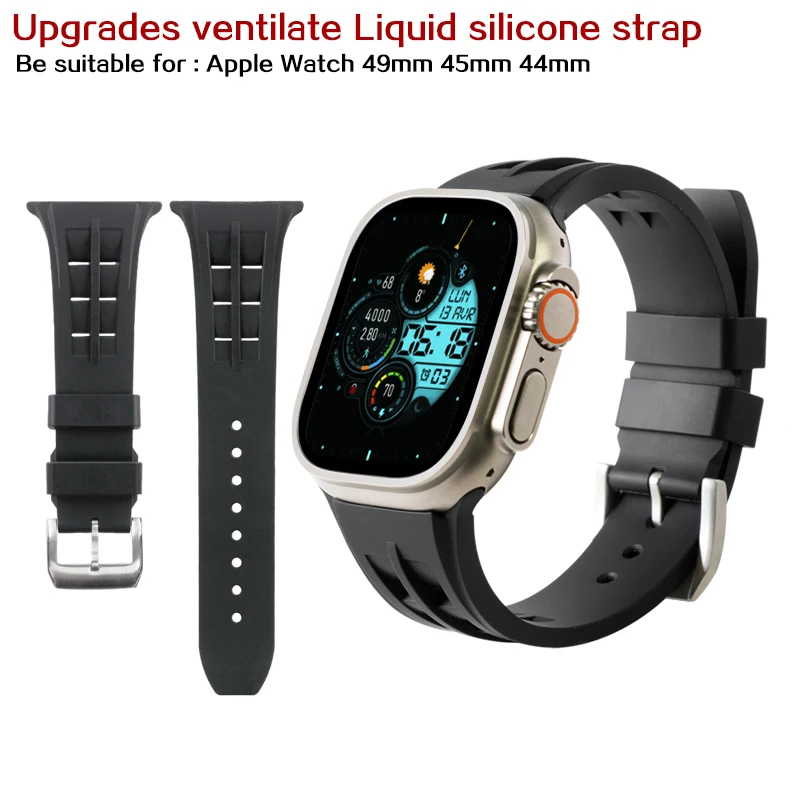 

Подходит для Apple Watch с модификацией ремешка для часов iWatch ultra2 S8 из жидкого силикона диаметром 49 мм.