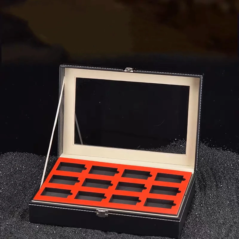 24 Slots Lighter Holder Case Two Layers Leather Lighter Box Luxury Lighter Display Gift Case
