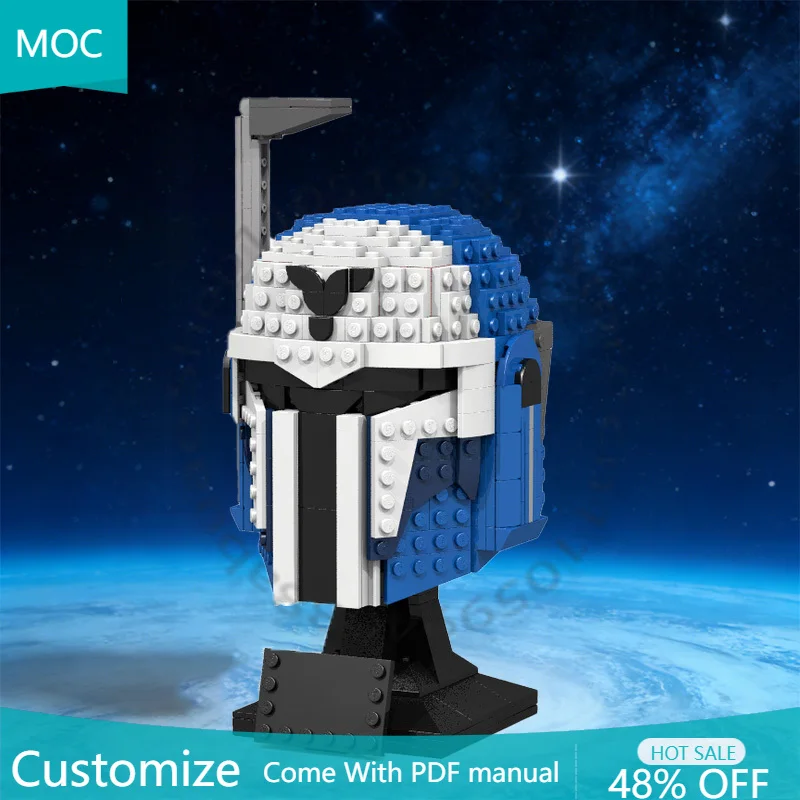 

Набор для сборки шлема Kryze (621 деталь), модель MOC, модульный конструктор, креативный дизайн, простой DIY-набор, игрушка, подарок на Рождество