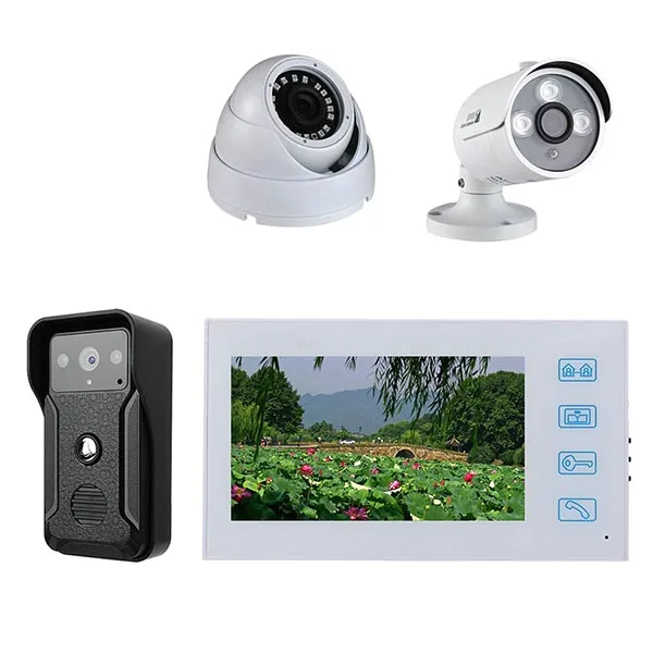 

7" Color Screen Home Video Interphone Doorphone Bell Kits Home Families Door Access Control Intercom Systems with AHD 1080P Cam