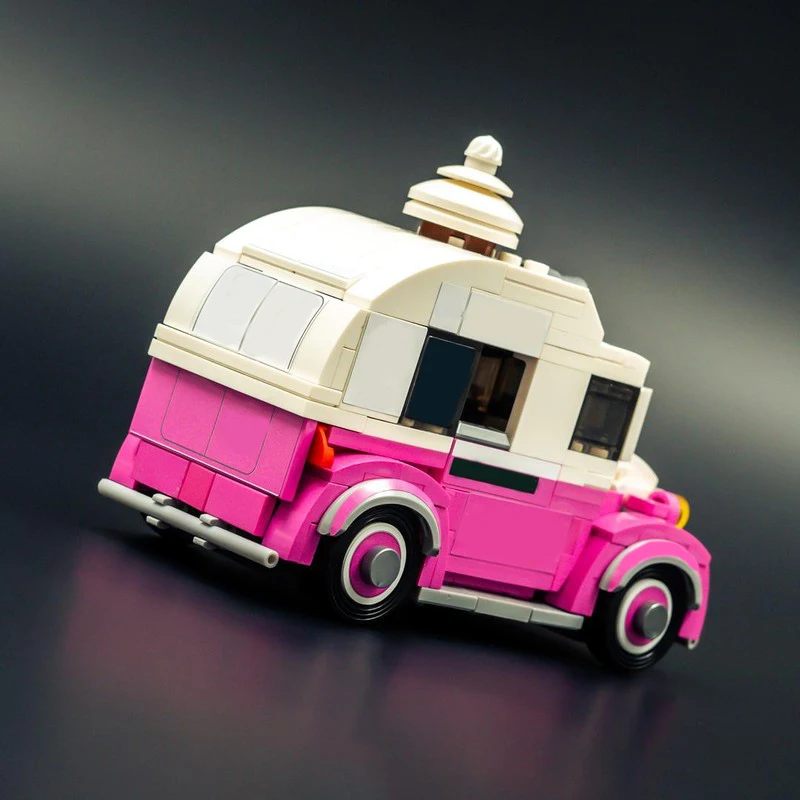 407 PCS Speed Hypercar Skids & Mudflap (Ice Cream truck mode) MOC Customize Modular Building Block Design DIY Assembly Toy Gift