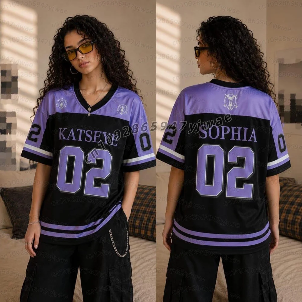 2026 2026 Katseye Purple Oversized Jersey Shirt Kpop Cosplay Stripe Print T-Shirt  Yoonchae Lara&Sophia Fan Men Women Cosplay T-Shirt - Aliexpress Deal