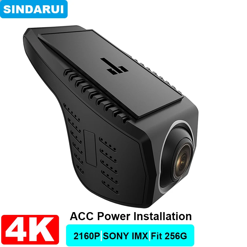 4K 2160P HD ACC Powered Universal Wifi DVR for Toyota/Chevrolet/Ford/Nissan/Hyundai Adjustable Angle Control by Mobile App