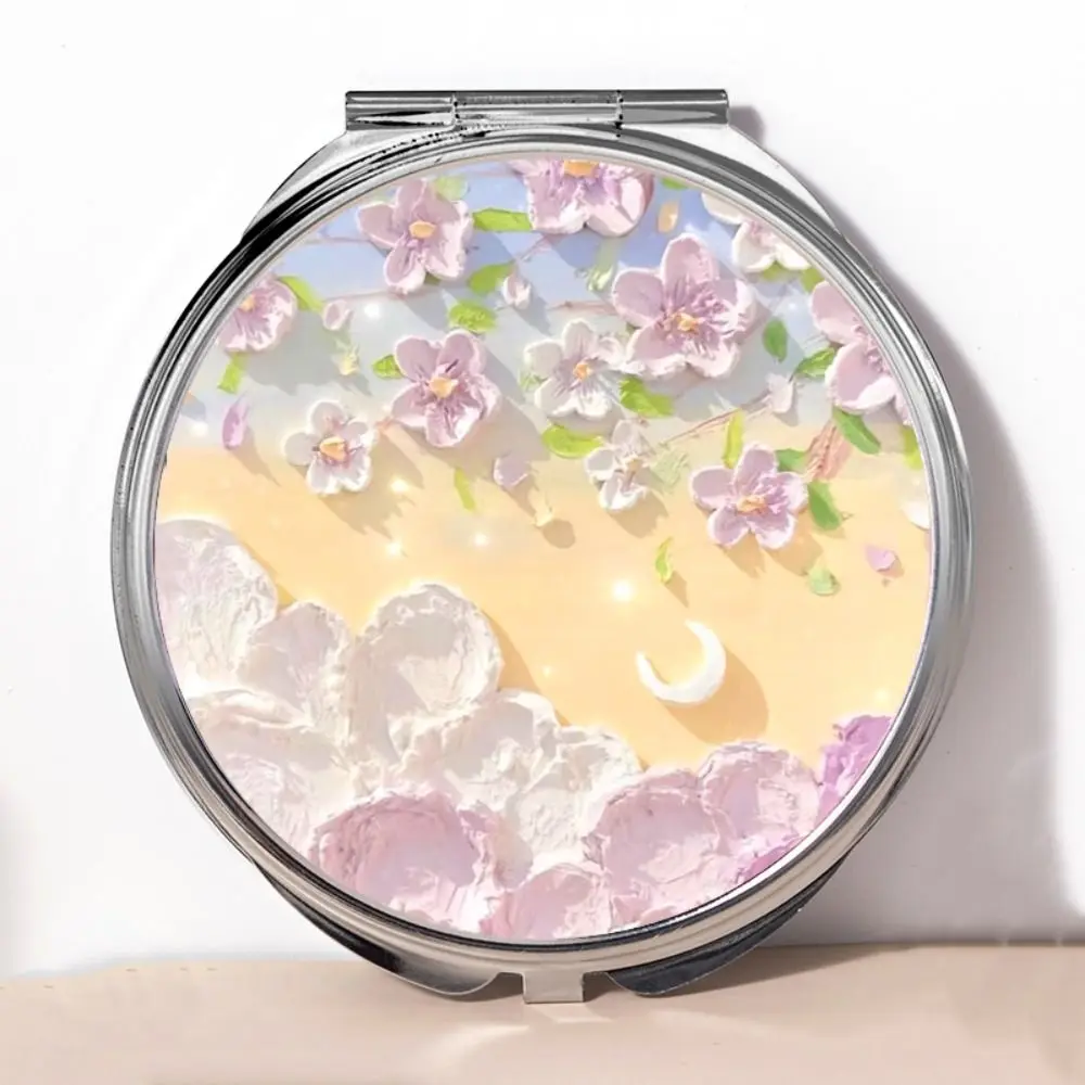 Miroirs de maquillage tulipe pour étudiants, miroir cosmétique Double face Rose, grossissant, miroir pliant de vanité, outils cosmétiques