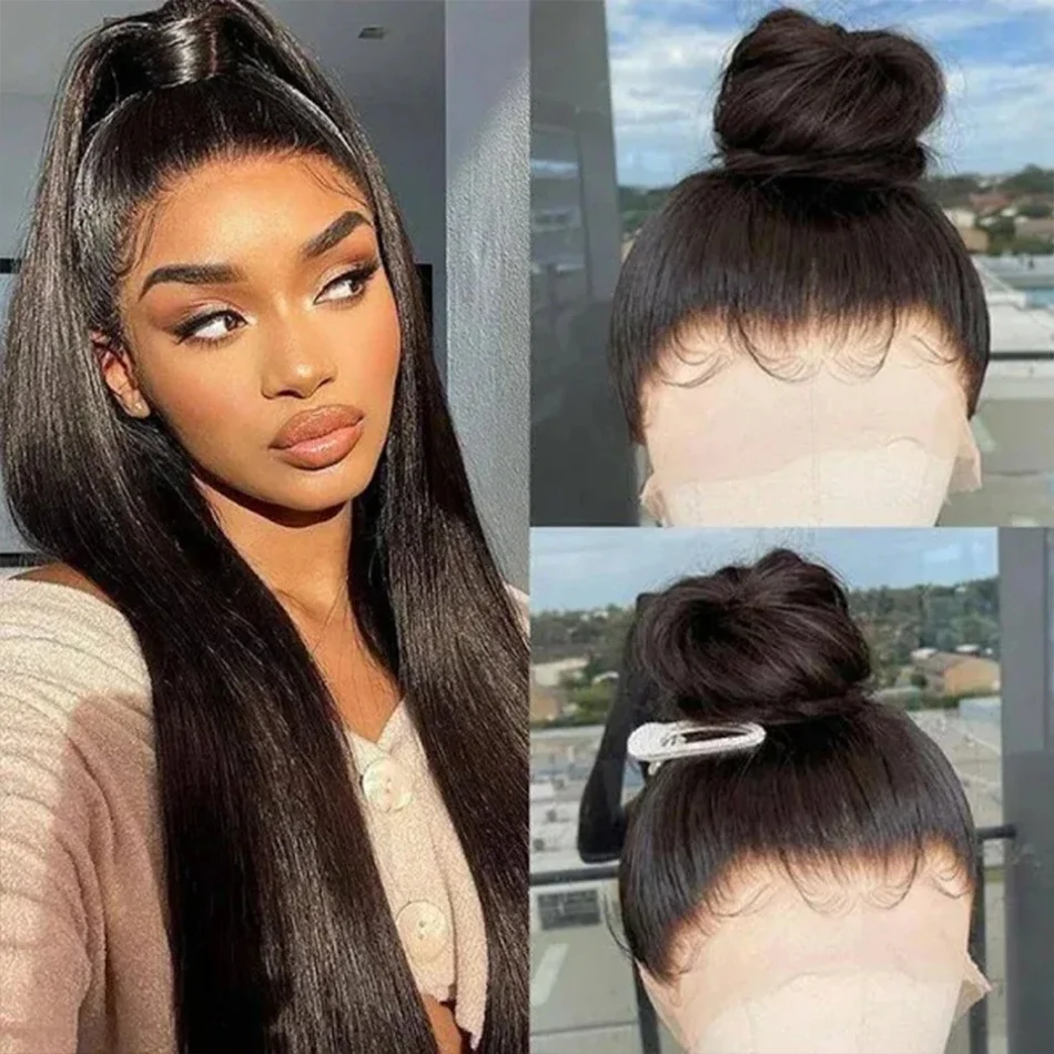 

Invisible Strap 360 Full Lace Wig Straight Human Hair 13x4 Pre Plucked Hd Lace Natural Color 13x6 Frontal Lace Wig For Women