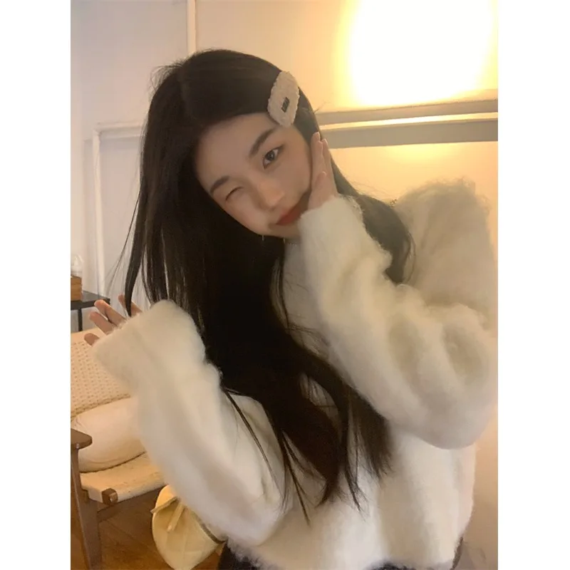 

Slimming Loose Fit Long Sve ort Knitted Sweater Women's Faionable Casual Sle Winter 2025 New Arrival Pure Color