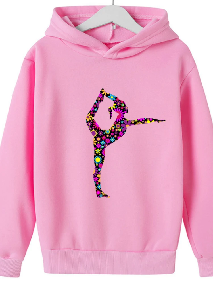 New Children's Hoodie in The Child Gymnastic Dance Print  Version of The Top Baby Foreign Style Coat Sweatshirt Sweater Sweaters