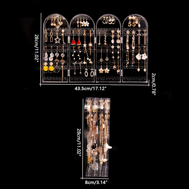 Folding Jewelry Display Shelf, Display Rack, Colar Stand, Titular Painéis, Screen Organizer, Storage Box, 2Pcs, 4Pcs