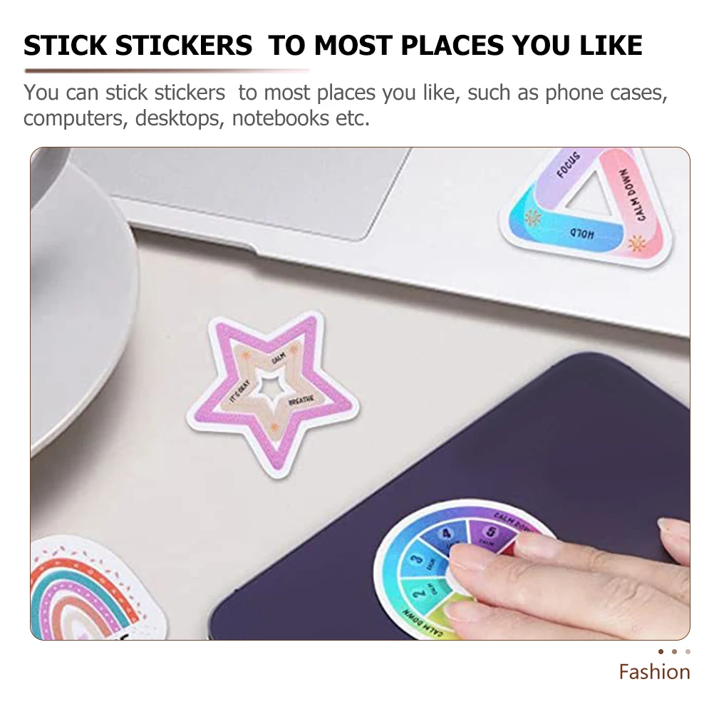 

6 Pcs Sensory Stickers Colorful Rough Texture Calming Uneasy People Office Desk Fingertip Adhesive Reusable Phone Case Computer