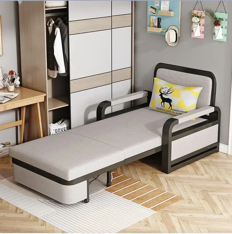 

Dual purpose folding sofa bed, multifunctional telescopic bed, detachable and washable fabric sofa bed, folding bed