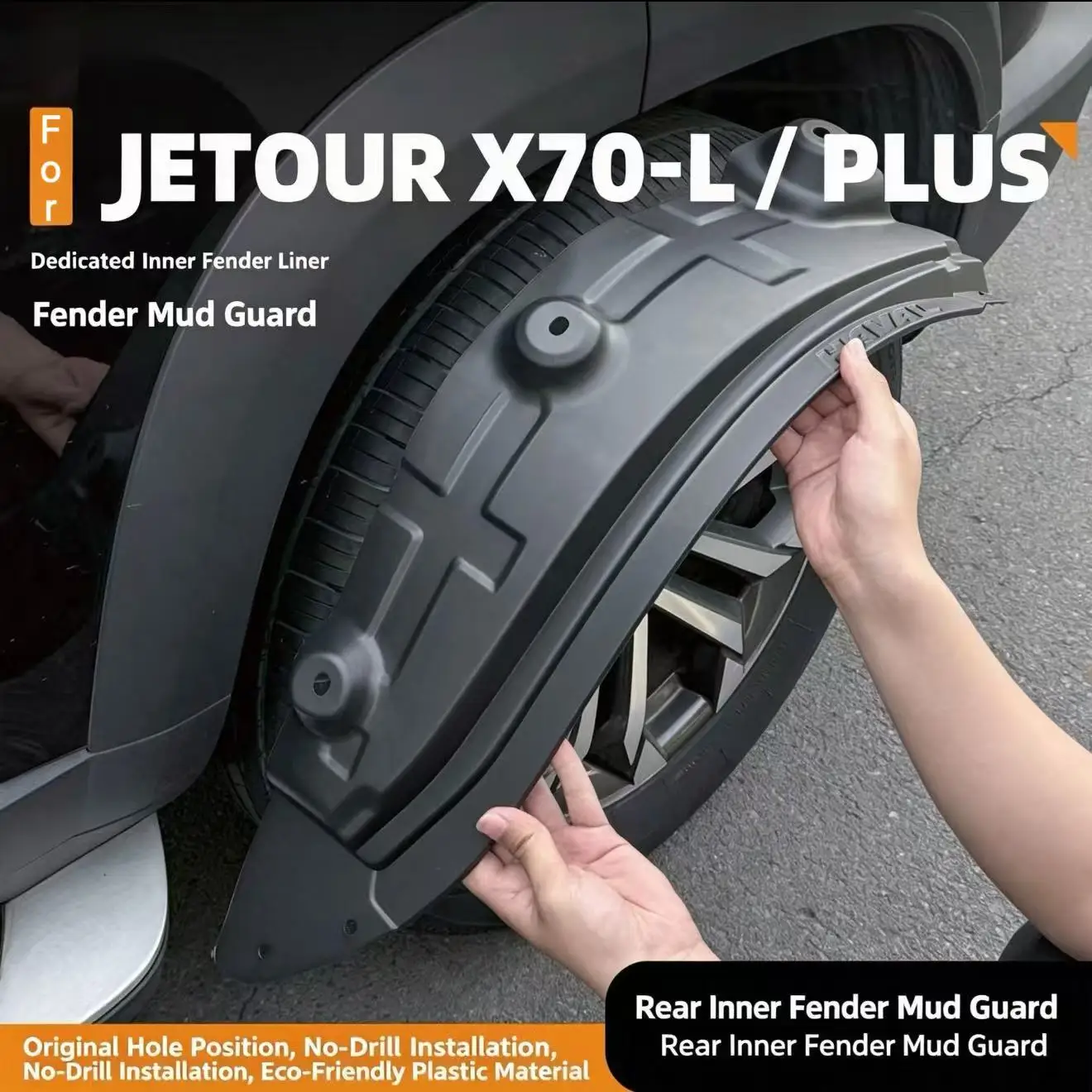 For Chery JETOUR X70 PLUS 25-26 Rear Door Inner Fender Mud Flaps Front & Rear Mud Guards Splash Guards Auto Exterior Accessories