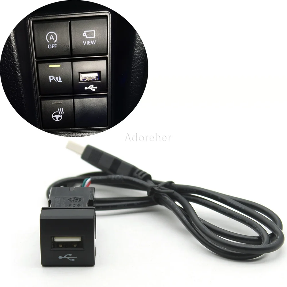1 PC Fit For Toyota Camry for Corolla 18-22 Car USB Input Adapter Audio Radio u-disk flash Socket Interface Cable Accessories