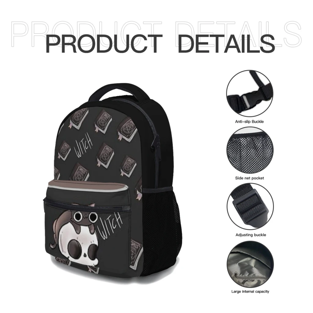 Mochila bruxa impermeável para meninas, bolsa para laptop de faculdade feminina, moda, alta capacidade, novo, 17"  