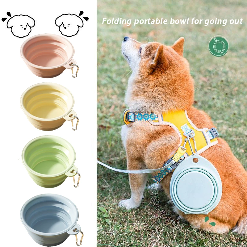 

Portable Pet Water Bowl Foldable Outdoor Feeding Bowl for Dogs and Cats with Carabiner for Camping and Hiking 350ml 1000ml