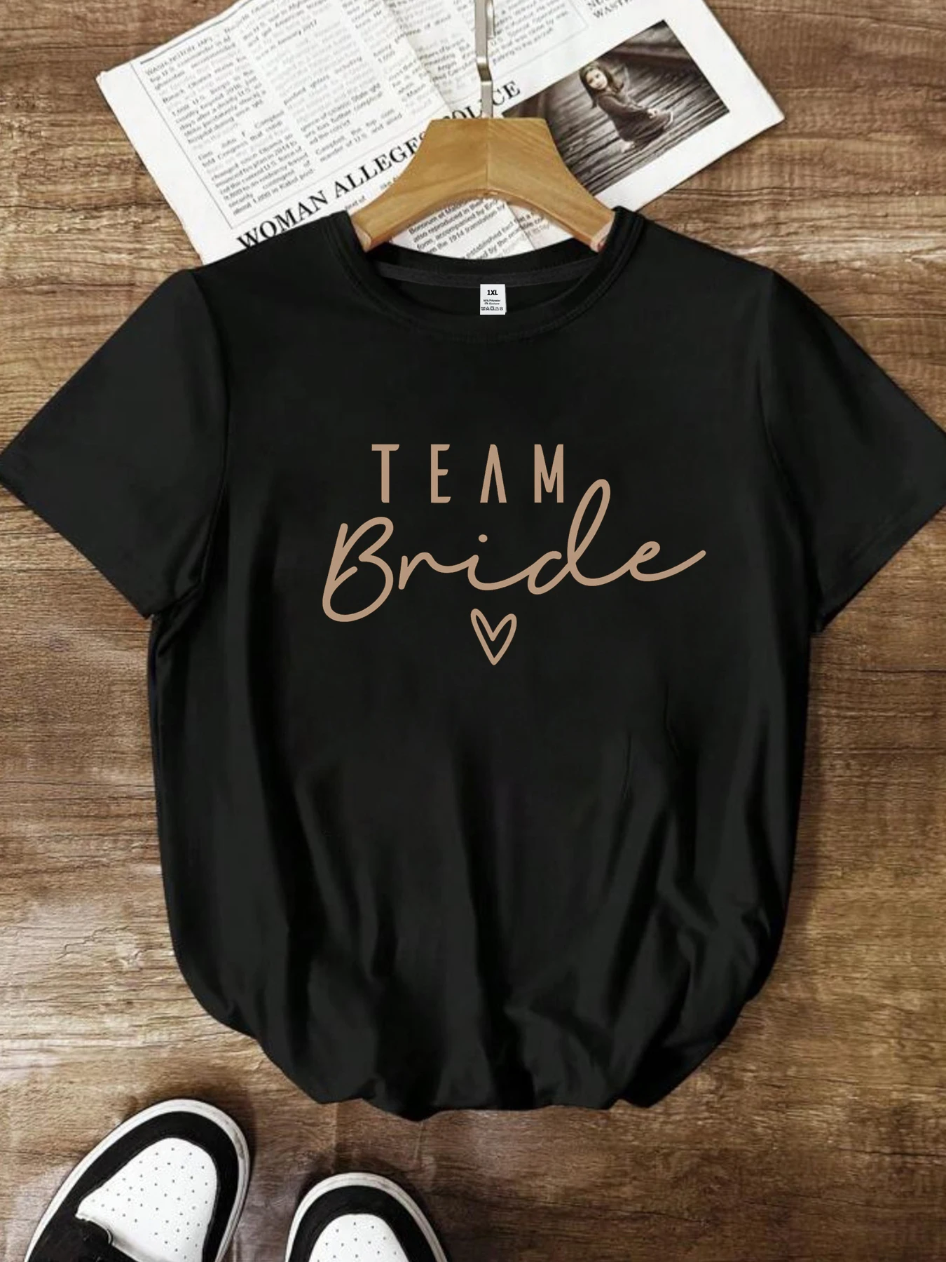 

【WY4406577】English letter printed women's round neck T-shirt summer casual short sleeved top street fashion women's versatile