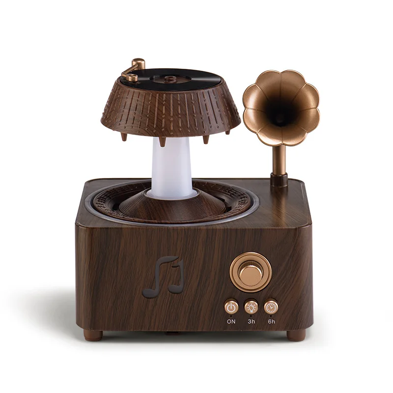 Retro Raindrop Aroma Diffuser, Bluetooth Speaker, Home Desk White Noise Humidifier, Essential Oil Diffuser, 7 LED Lights