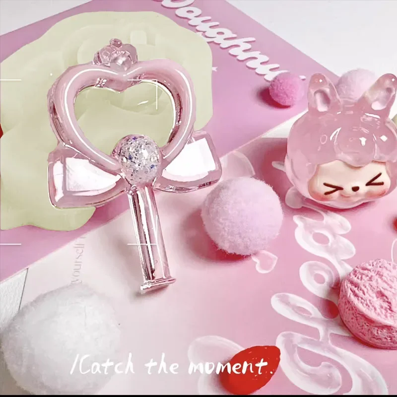 Epoxy Resin Mold Heart Butterfly Wings Fairy Wand Quicksand Mould Bear Shaker Mold Pendant Keychain Silicone Mould
