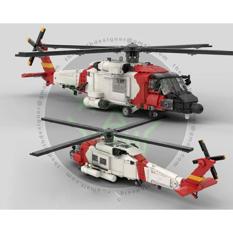 MOC-229660New Militare 1:35 Elicottero Building Blocks Modello 1084 PartsMOC Creativo Ragazzi Bambini Compleanno Building Blocks Giocattolo Regali