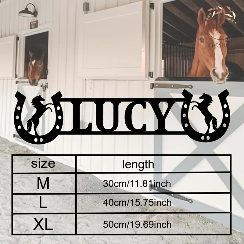 Custom Horse Sign And Stable Number - Wall-Mounted Equestrian Logo with NameNumberDate, Sturdy Iron Stable Sign, Ideal for Barns