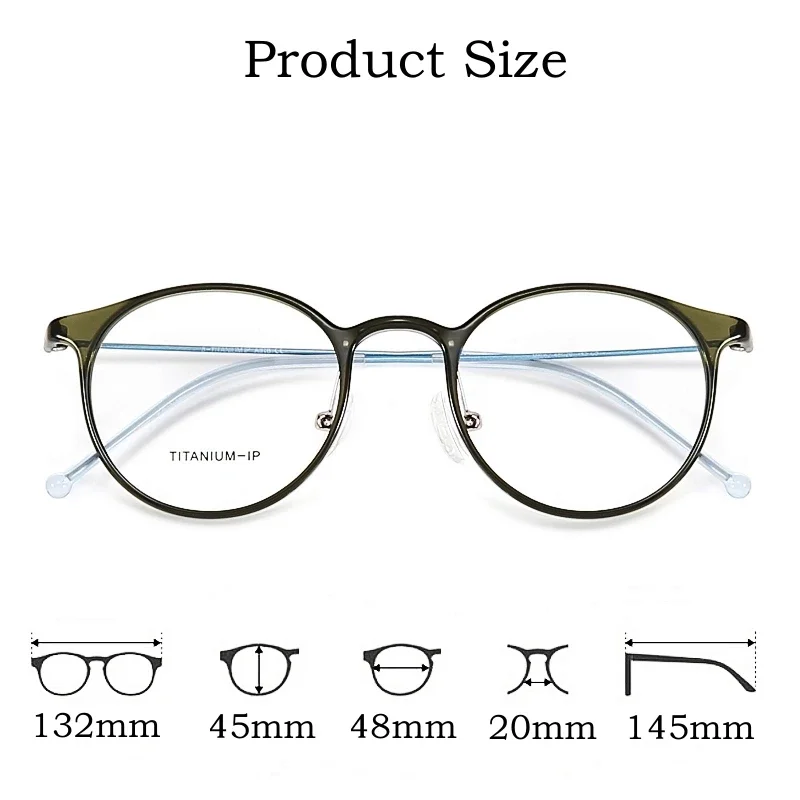 OLLYMURS جديد خفيف للغاية TR90 شفاف ريترو مستدير من التيتانيوم النقي إطار نظارات طبية بصرية للرجال والنساء
