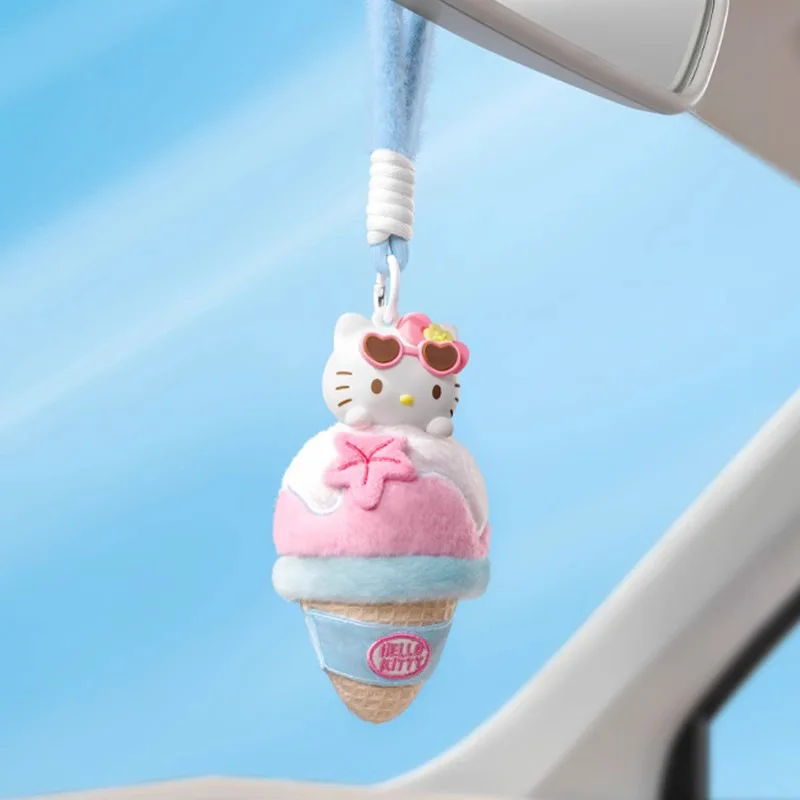 Hello Kitty Summer Black Skin Series Blind Box Sun-Sensitive Color-Changing Aroma Charm Pendant Collectable Cartoon Anime Doll K