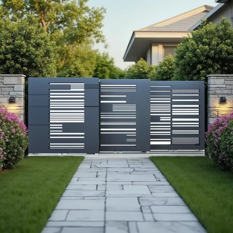 Automatic Garden Privacy Grid Courtyard Aluminum Alloy Fence Louver Railing Yard Art Guardrail Villas Metal Frame Farm
