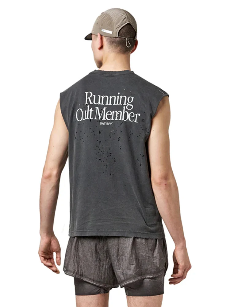 

MothTech Muscle round Ne ort Sve T-irt Pure Cotton Printed ex Vintage Sle Running Moth Design Summer Faion