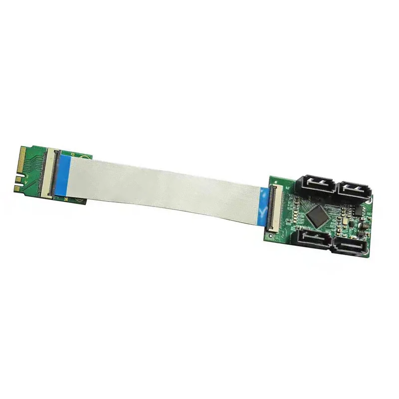 

AM-ASM1064 M.2 Wifi To 4 SATA 3.0 Adapter M.2 Wif Extension Cables Connector ASM1064 Adapter Extension Cables