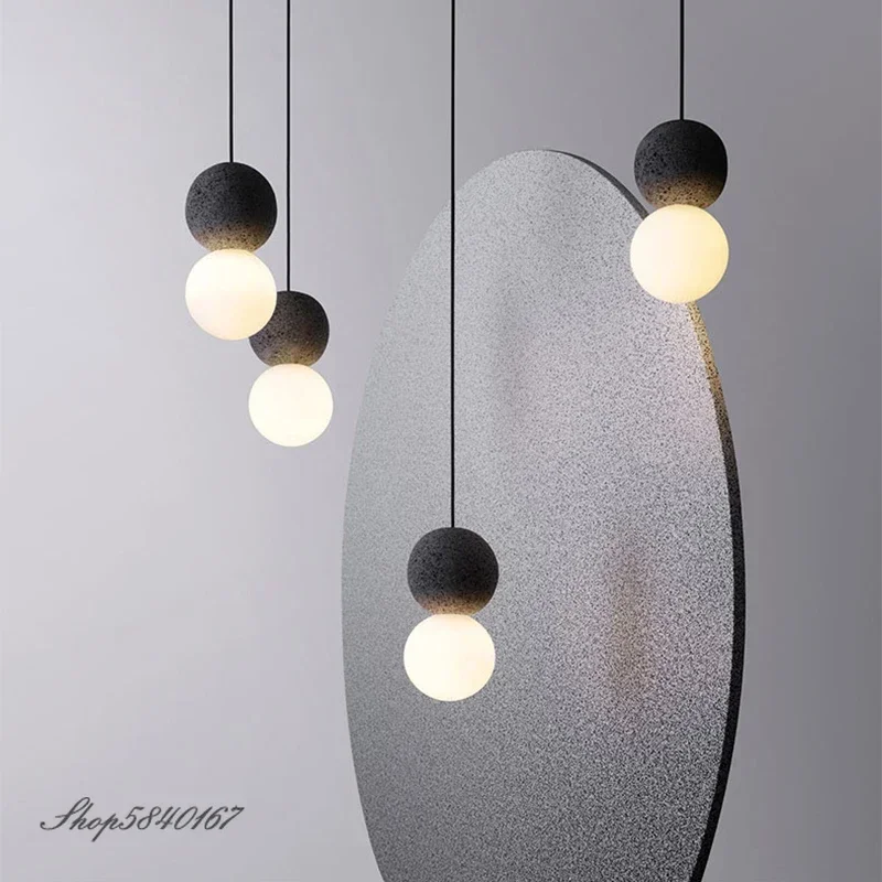 Nordic cementowa lampa wisząca Ins kreatywna lampa wisząca do salonu lampy wiszące oświetlenie do jadalni sklep odzieżowy zawieszenie