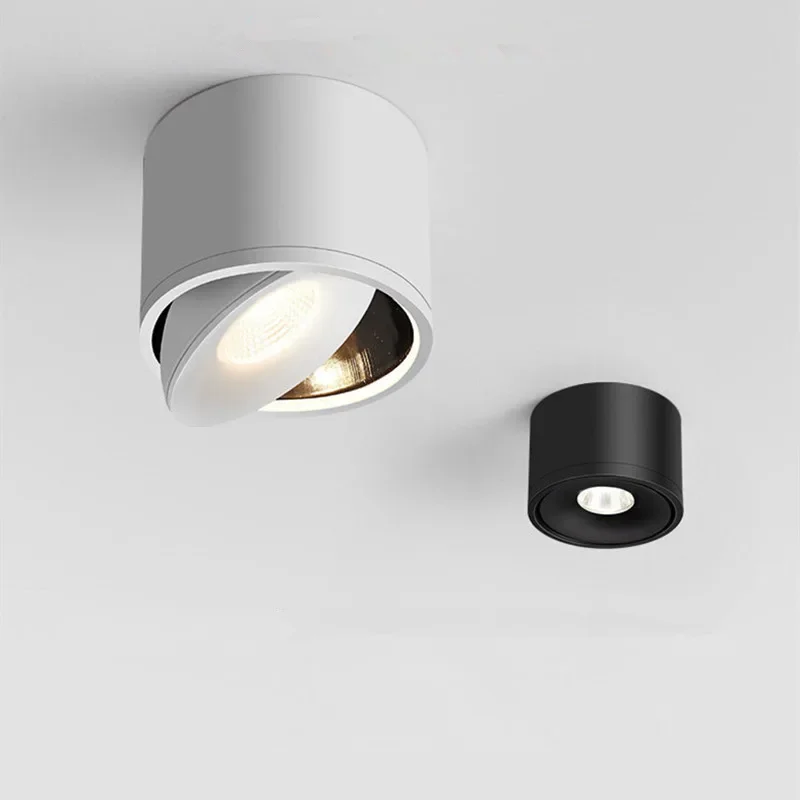 Two Different Models Of Surface Mounted And Embedded Dimmable LED Downlights 7W9W12W15W18W20W 360° Adjustable COB Ceiling Lamp