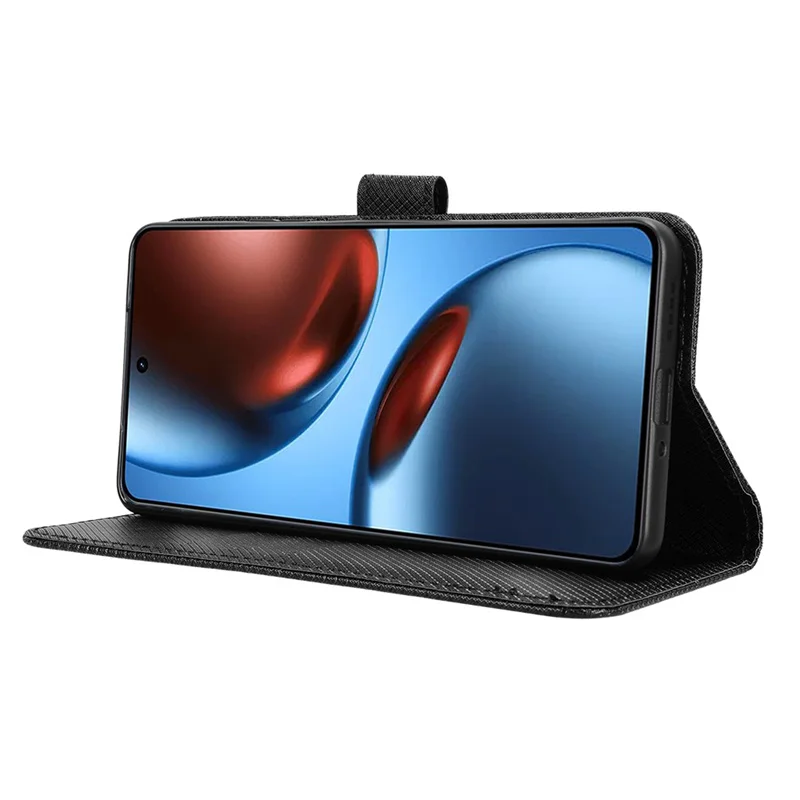 For OPPO Realme GT7 5G Luxury Flip Diamond Pattern lanyard Business Wallet Case Leather for OPPO Realme GT7 5G Phone Case