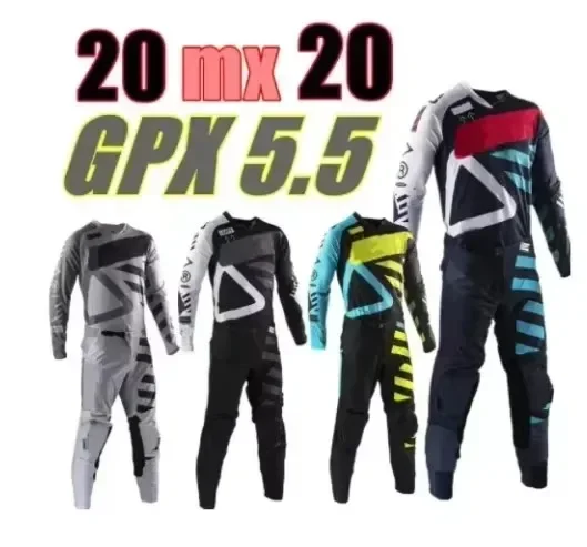 4 Colors New MX Motocross Gear Set GPX 5.5 Moto Motorcycle Kits ATV Dirt Bike Jersey And Pants Supercross Enduro Jersey Set E