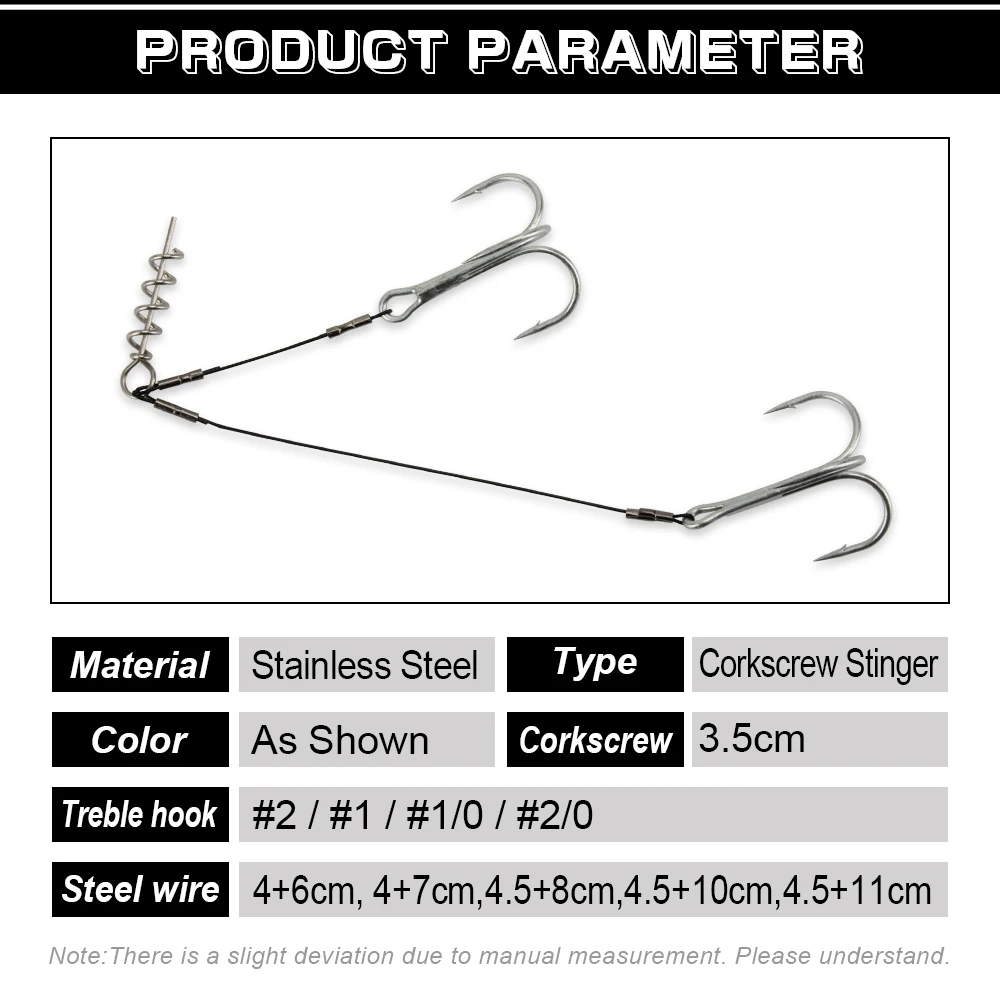 Rosewood Pike Perch Bass Lure Fishing Stingers Double Treble Hooks Durable Stainless Steel For Big Shad Fishing Tackle Pesca