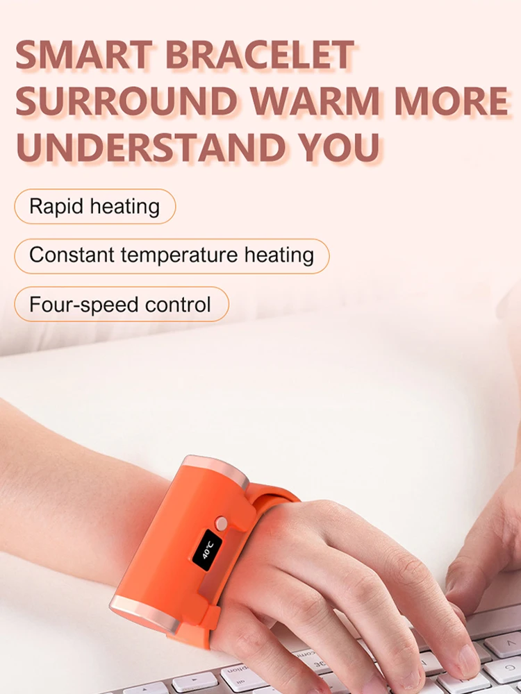 2000mAh Hand Warmer Bracelet Winter Hand Warmer Pocket Travel Fast Heating USB Rechargeable Household Outdoor Handy Warm