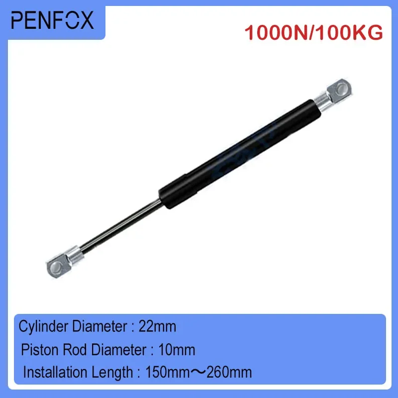 

1 PC 150mm-260mm 100kgs/1000N Universal Strut Bars Gas Spring Shock Absorber Hydraulic Lift Support Strut Bar RV Bed Car Machine