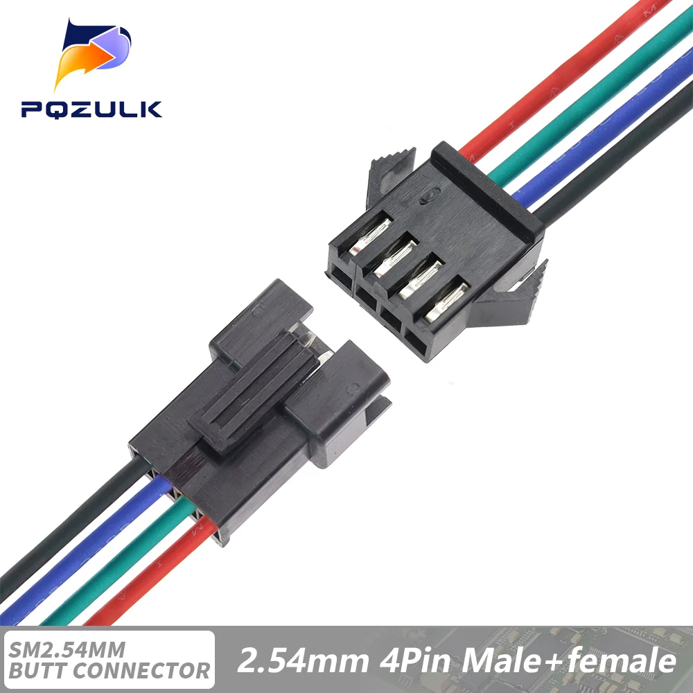 10PCS JST SM 2/3/4/5/6Pins 2,54 MM Stecker Männlichen zu Weiblichen Draht stecker kabel zopf Stecker LED Anschluss linie 20cm Lang