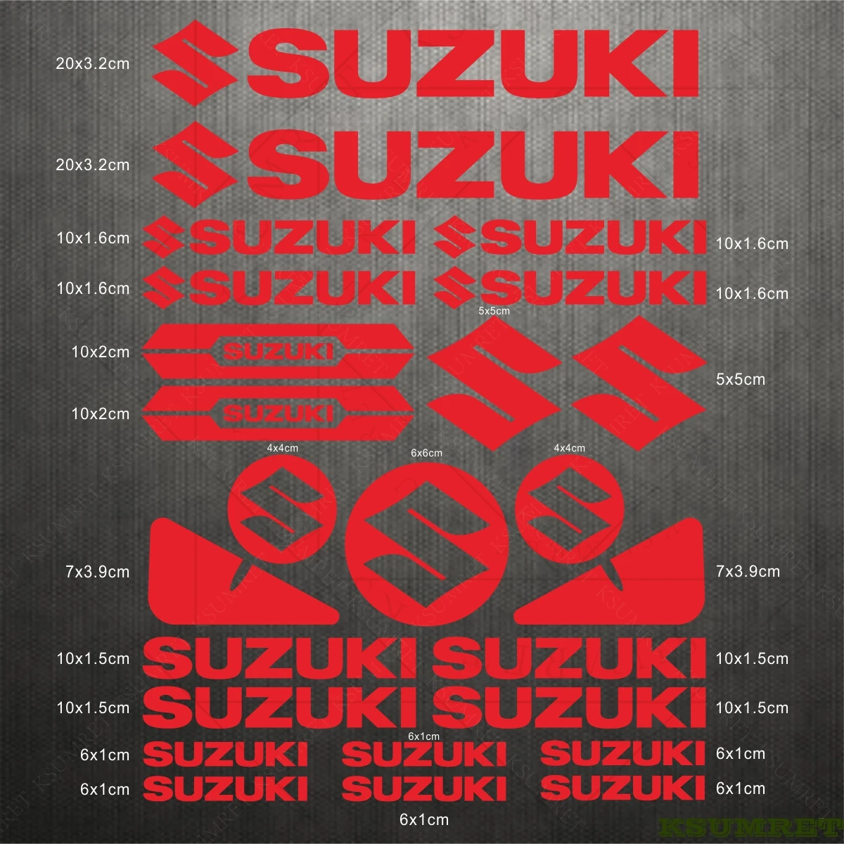 ملصقات سوزوكي شعار دراجة نارية الشارات