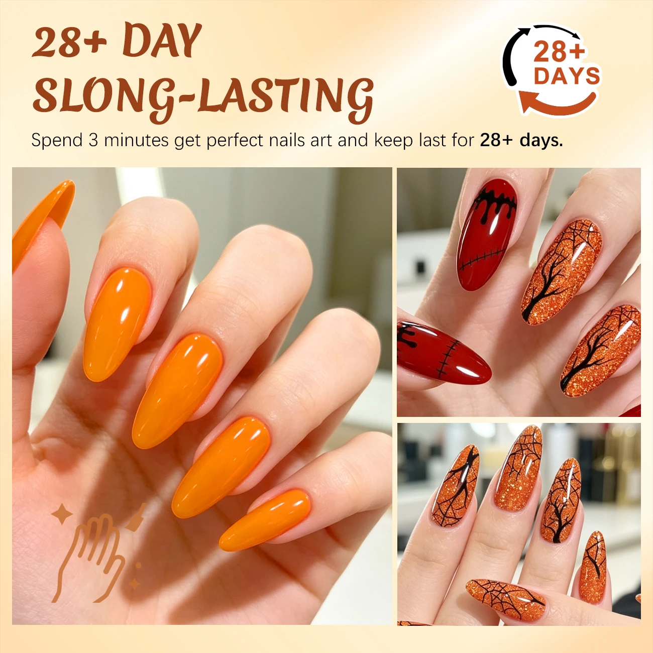 6-teiliges Halloween Gel-Nagel – Nail Art Orange Bewertung und Preis