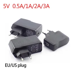 USB Port DC 5V 0.5A/1A/2A/3A 1000ma AC to DC Power plug Adapter supply Charger micro Charging For LED Strip Lights phone US EU