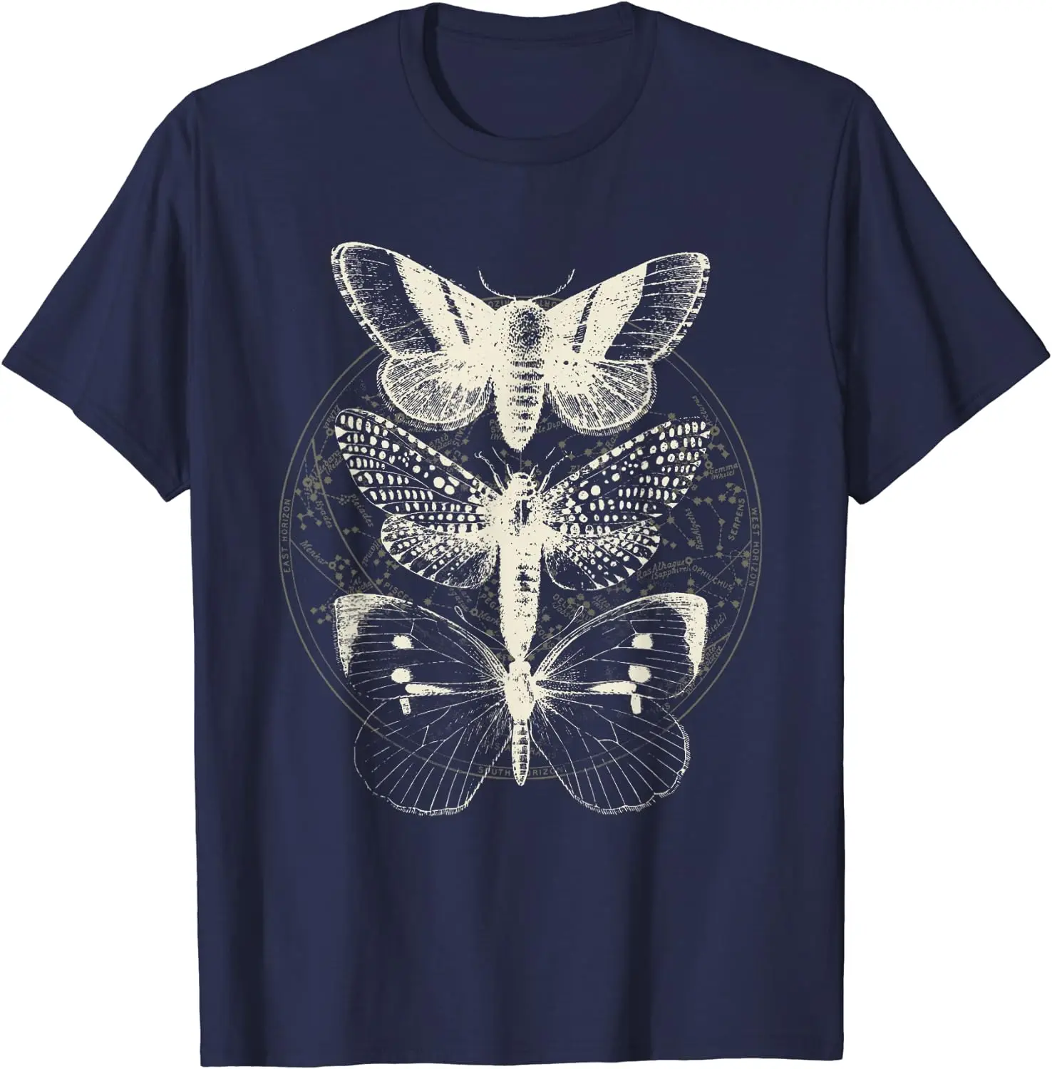 Witchcore Lepidoptera Butterfly Moth Insect Astronomy Lover T-Shirt Halloween Vintage T Shirt for Men Women Daily Four Seasons