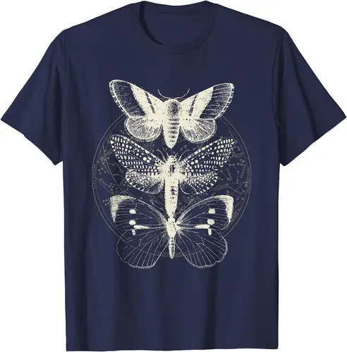 Imagen 2 del producto Witchcore Lepidoptera mariposa polilla insecto astronomía amante camiseta Halloween Vintage camiseta para hombres mujeres diario cuatro estaciones