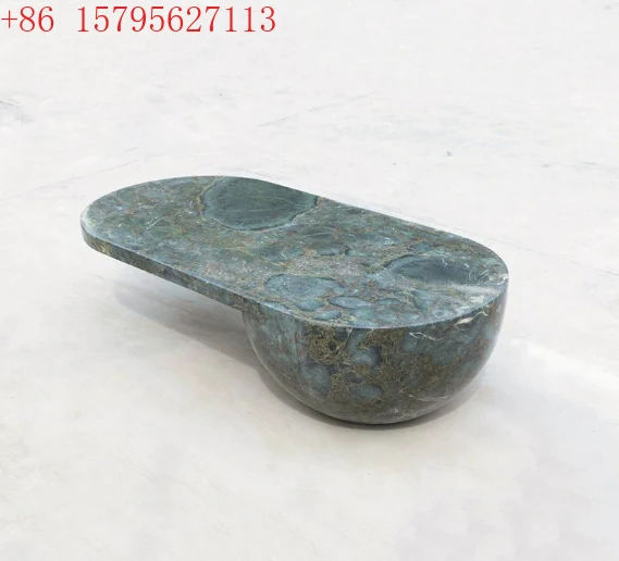 

Современный зеленый мраморный кофейный столик с овальной основой в форме сферы для дома, гостиной и сада, уличная мебель