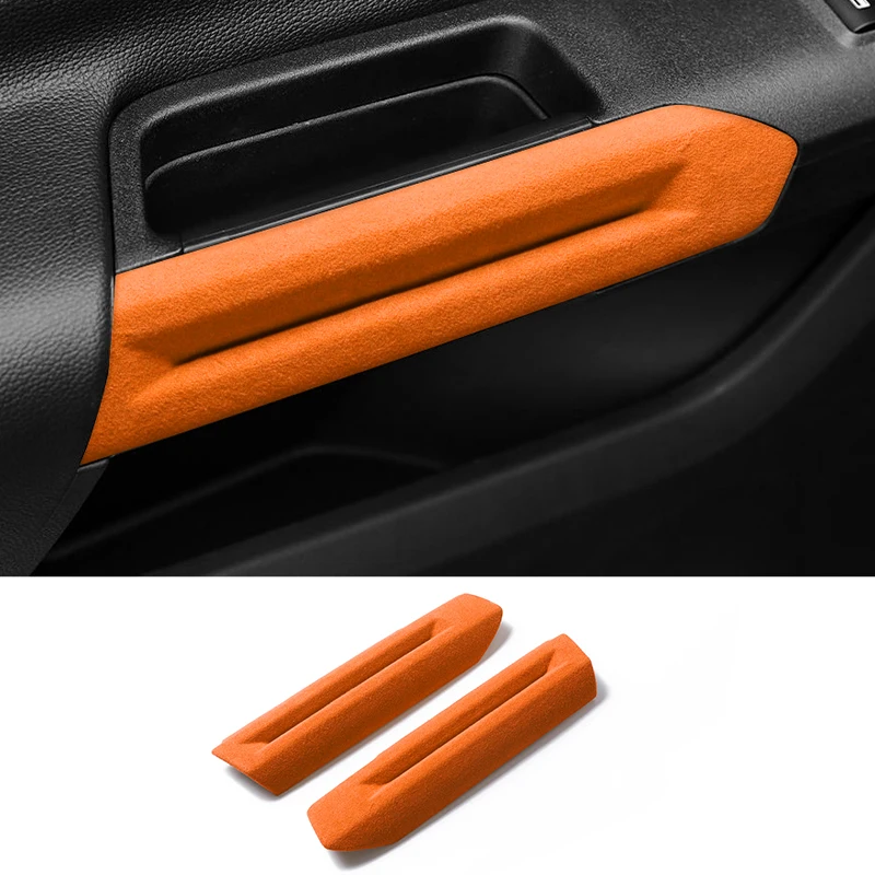 For Mustang Car Door Handle Boot Cover Decorative Trim Sticker Made of Alcantara Premium Interior Tuning Accessories view 5