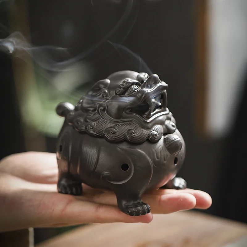 

Creative Ceramic Pixiu Plate Incense Burner Tea Room Office Incense Display Home Decoration Tea Set Decoration
