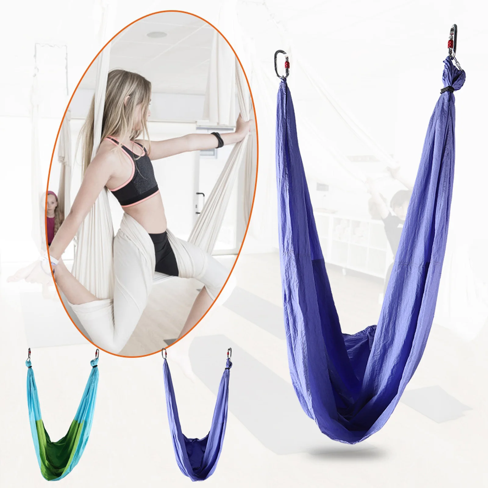 6 Handles Aerial Yoga Hammock Flying Swing Anti Gravity Yoga Pilates Inversion Exercises Device Outdoor Indoor Yoga Swing Belt