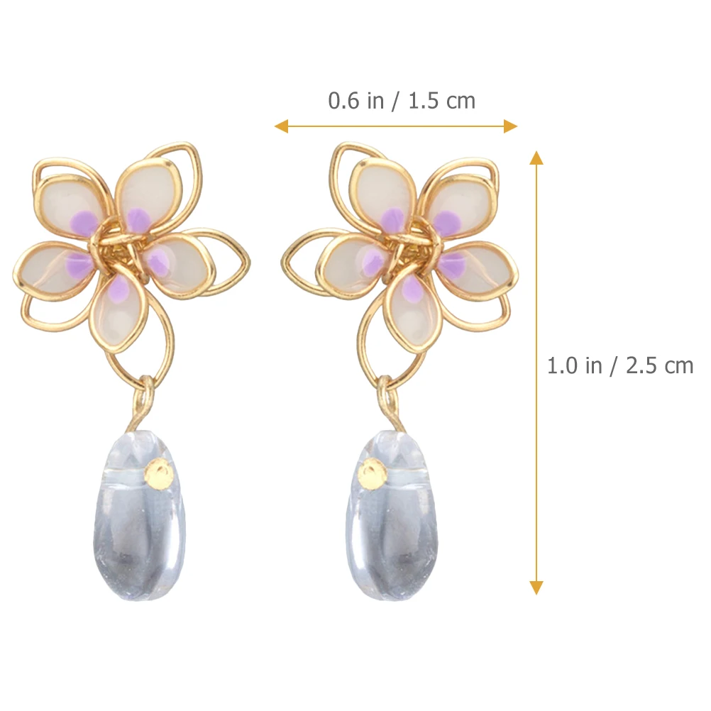 

1 Pair Flower Dangle Earrings Hollow Out Design Women'S Trendy Drop Earrings For Wedding Party Daily Wear Blossom Charm Fashion