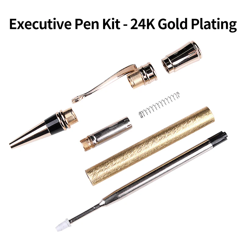 Executive-Kit de stylo à bille torsadé, plaqué or 24 carats ou chrome, accessoires de bricolage pour le calcul, le tournage, les kits de stylo à